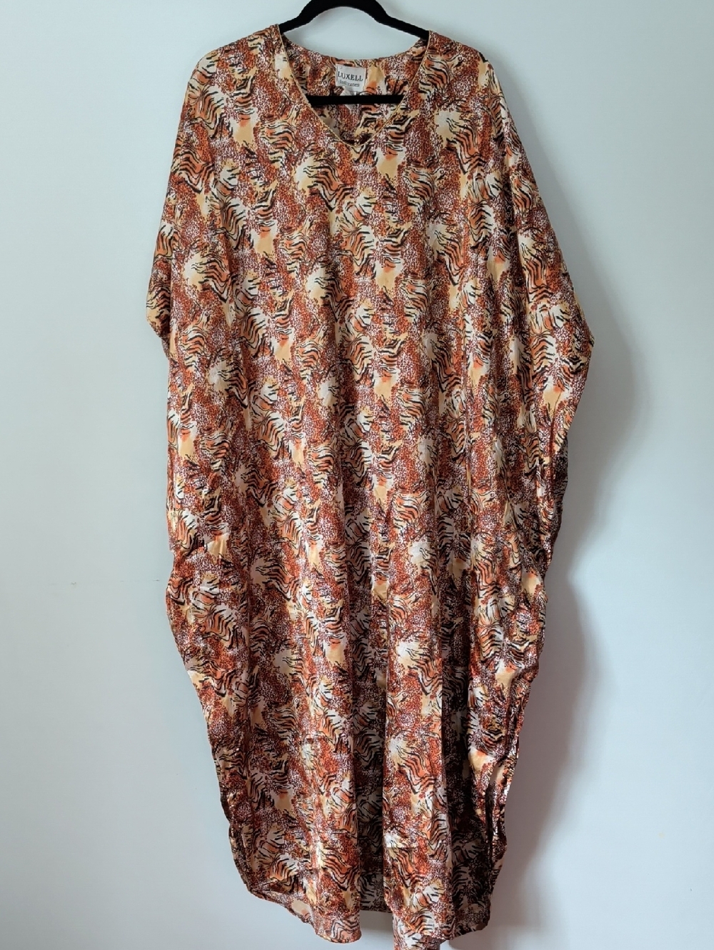 Luxxel Brown Multi-Print Relaxed Caftan